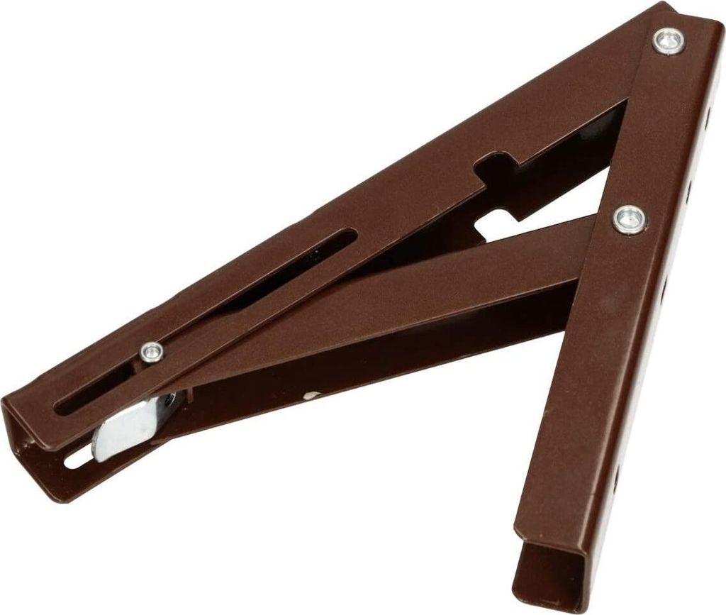 KOTARBAU Klappkonsole 200 x 165mm Braun Halter Stahl Träger Wandhalter Klammern Winkelregal Rostfrei Achse Regalträger Winkel Stütze Regalwink...