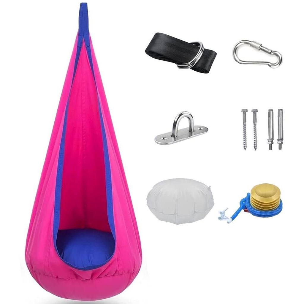Hängesessel Outdoor-Hängesessel-Schaukel Garten-Hängesessel tragbarer Hängehöhle Tragbarer Hängesessel Schaukel mit aufblasbarem Kissen 160×...