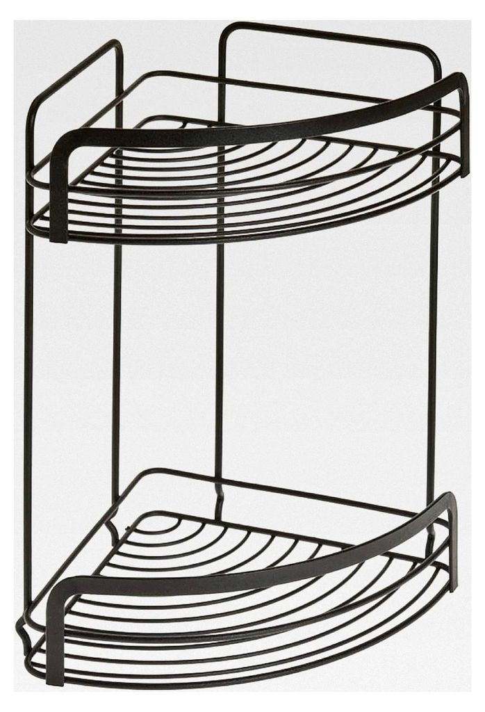 Italia S.P.A. Corner Basket 2 Tiers, Black, 20x20x30