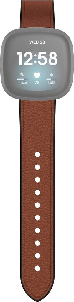 Damen-Lederarmband für Fitbit Versa3/Sense, braun, universal (00086235)