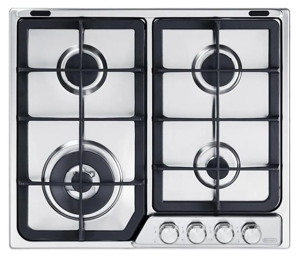 De'Longhi PFI 46 GH Table de Cuisson Gaz 60 cm en Acier Inox - 4 Foyers