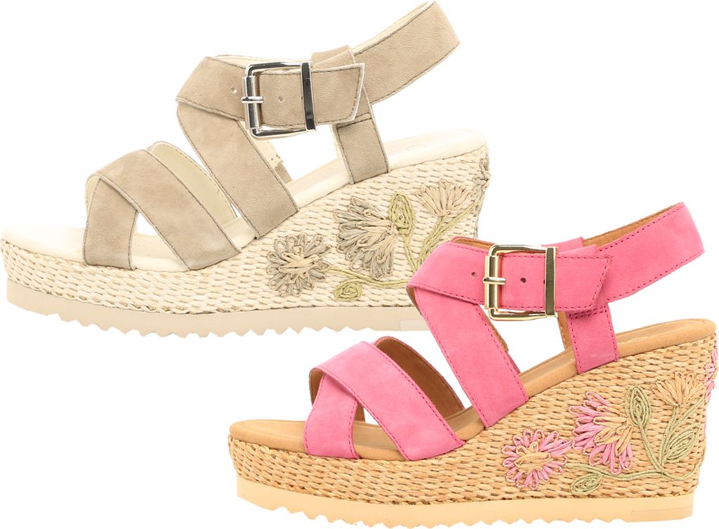 Gabor 25-793 Damen Keil Sandalen Plateau Sandaletten Weite G, Größe:40 EU, Farbe:Grau