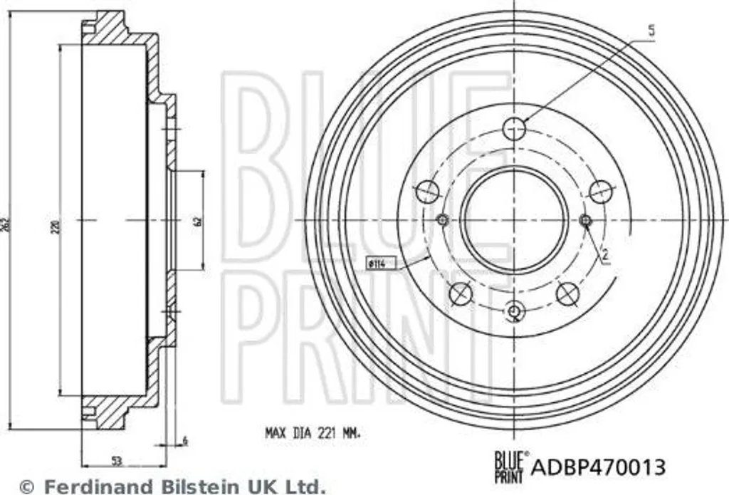 Tambour de frein pour Fiat Sedici Blue Print ADBP470013 pièce fiable