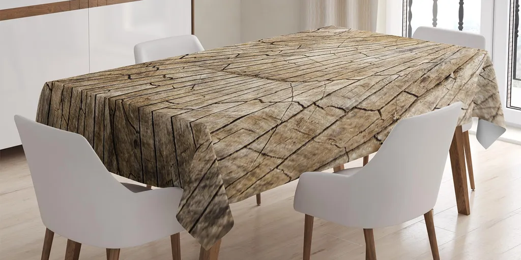 ABAKUHAUS Tovaglia Rustica Legno - 140x200 Cm, Poliestere, Antimacchia, Per Sala Da Pranzo