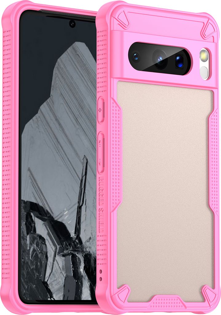 Schutzhülle für Google Pixel 8 Pro, transluzente matte Rückseite, TPU Bumper Case Pink