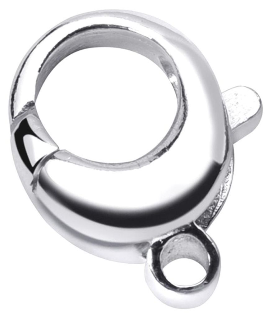 MATERIA 925 Silber Karabiner Verschluss rund 10x13x3mm 1,5g für Armbänder / Ketten deutsche Fertigung #Z23