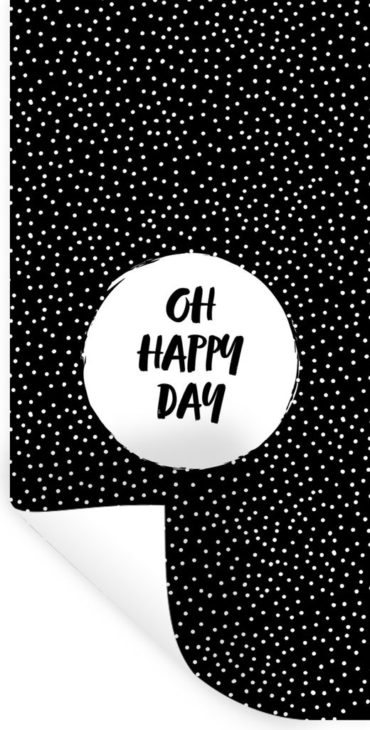 MuchoWow Wandtattoo Wandsticker Wandaufkleber Zitate - Text - Oh happy day - Glück 60x120 cm Selbstklebend und Repositionierbar - Selbstklebend ...