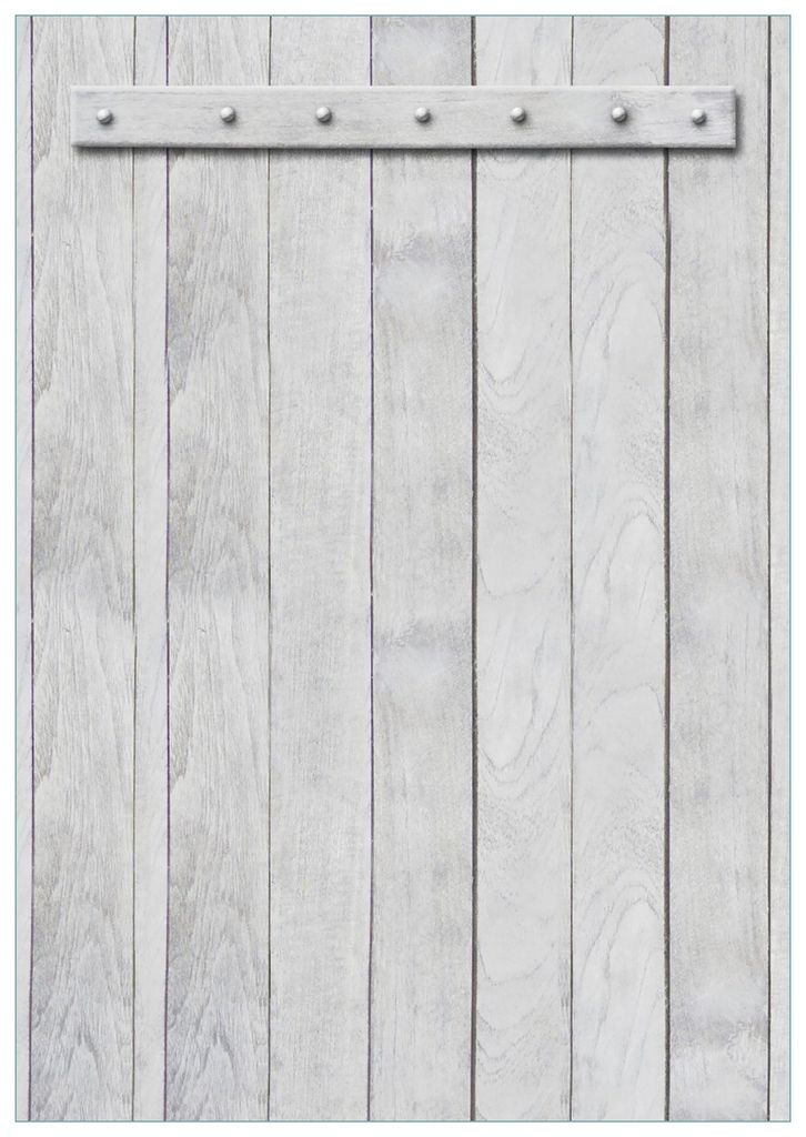 Wallario Premium Glasbild, freischwebende Optik, kräftige Farben, Größe 100 x 70 cm Motiv Graue Holztür