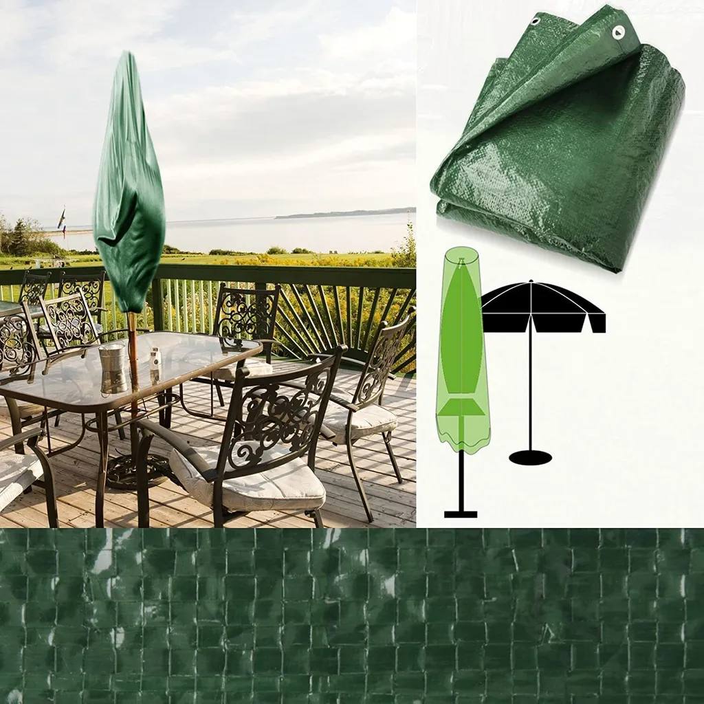 Telo Copertura per Ombrellone XL 64x250 cm - Qualità Professionale Verde