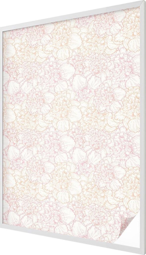 Buntglas Fensterfolie – 146x100 cm – Stained-Glass Design – blickdichte dekorative Sichtschutzfolie – selbstklebend, UV-Schutz – Florale ...
