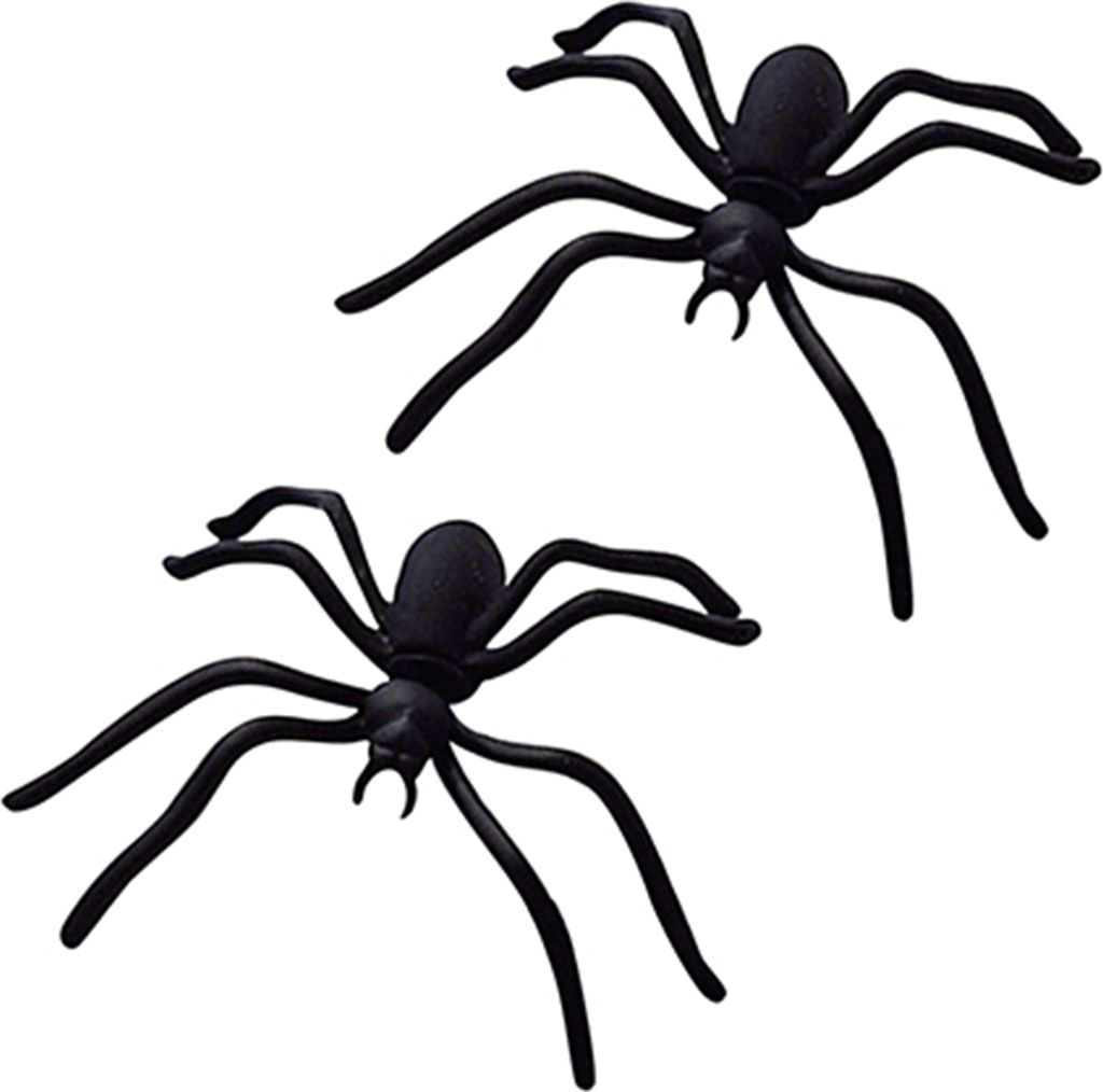 Junge Mädchen 1 Stück Lustige seltsame große schwarze Spinne Ohrstecker Punk-Stil Ohrring Schmuck