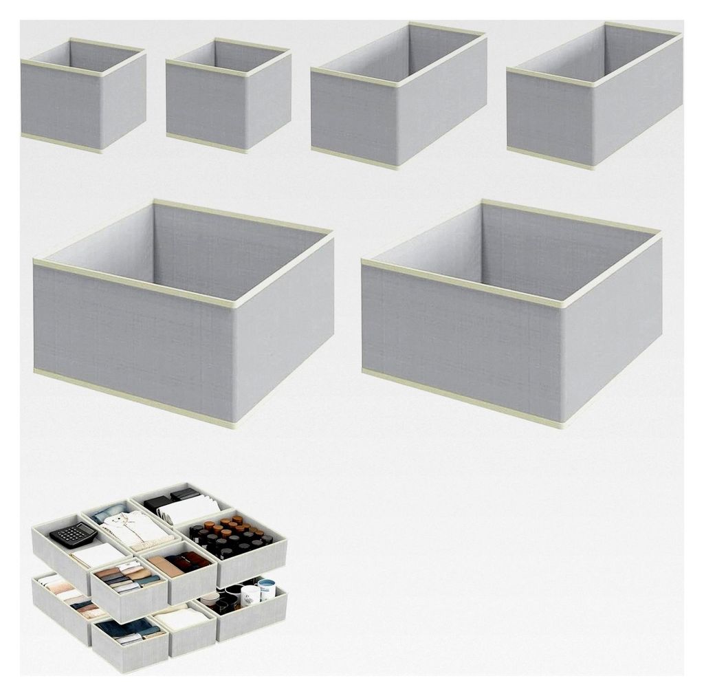 Organizer für den Kleiderschrank, 12 Stück Unterwäsche-Organizer, Klein, Mittel, Groß Ordnungssystem, Faltbarer Schubladenorganizer für Schals...