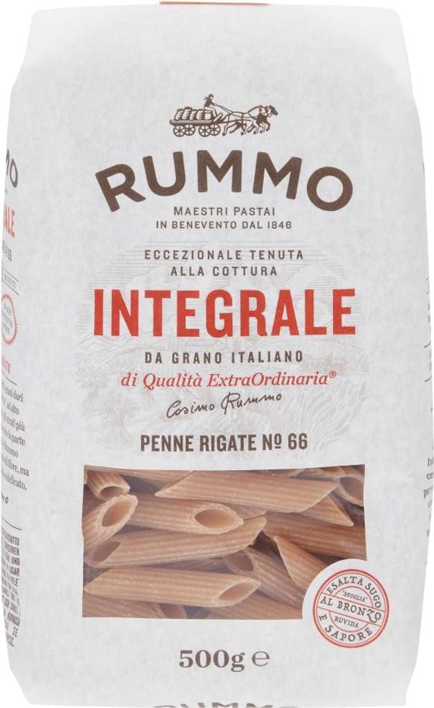 16er-Pack Rummo Pasta Integrale Penne Rigate N°66,Vollkornnudeln Nudeln Vollkorn Italienische Pasta 500g