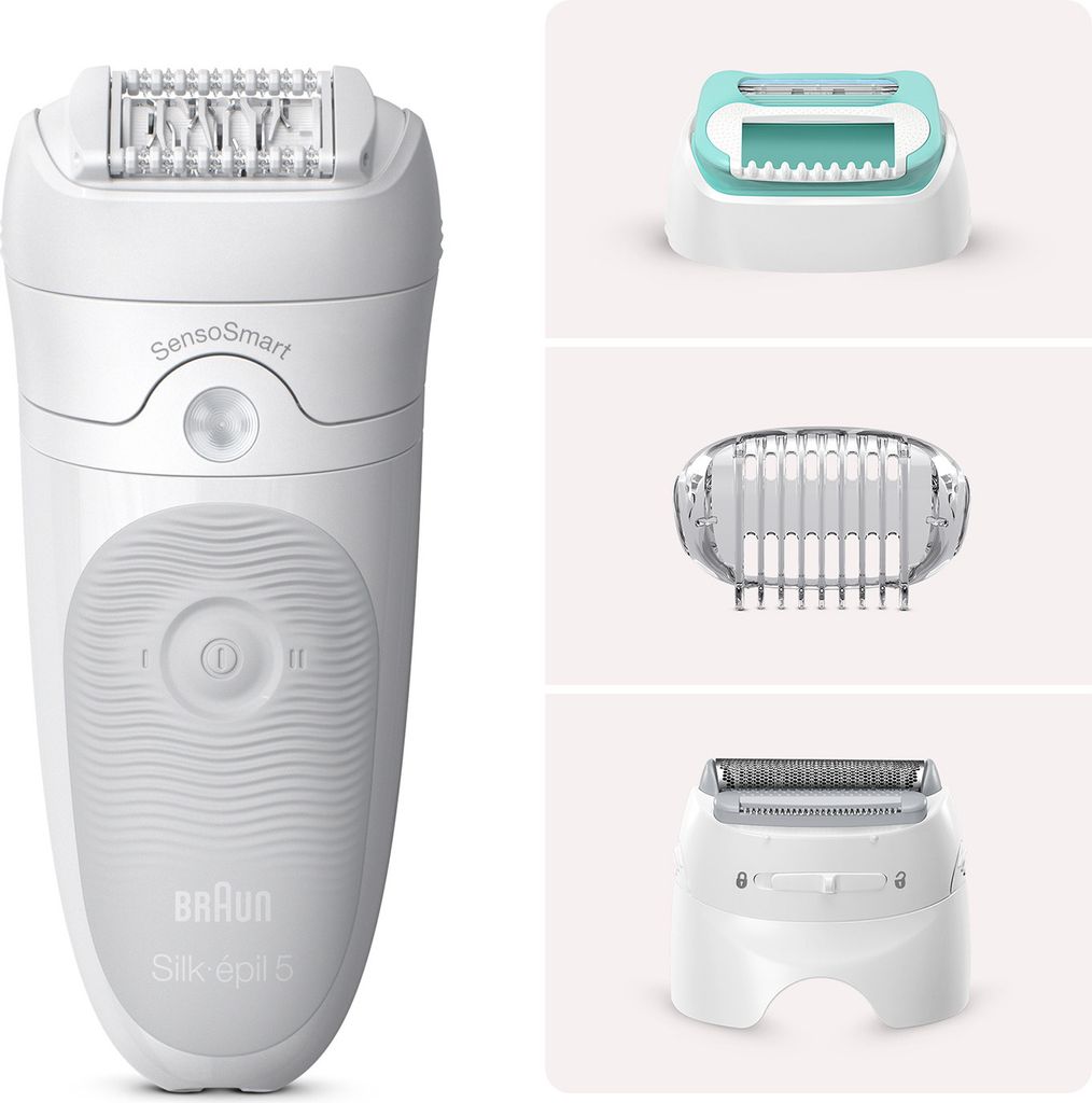 Braun Silk-épil 5 5-625, Epilierer für Epilations-Einsteigerinnen für eine sanfte Haarentfernung, weiß/grau