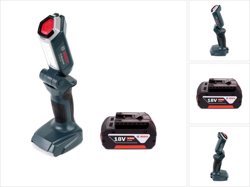 Bosch Professional GLI 18V-300 Akku Lampe + 1x GBA 18 V 4,0 Ah Akku - ohne Ladegerät