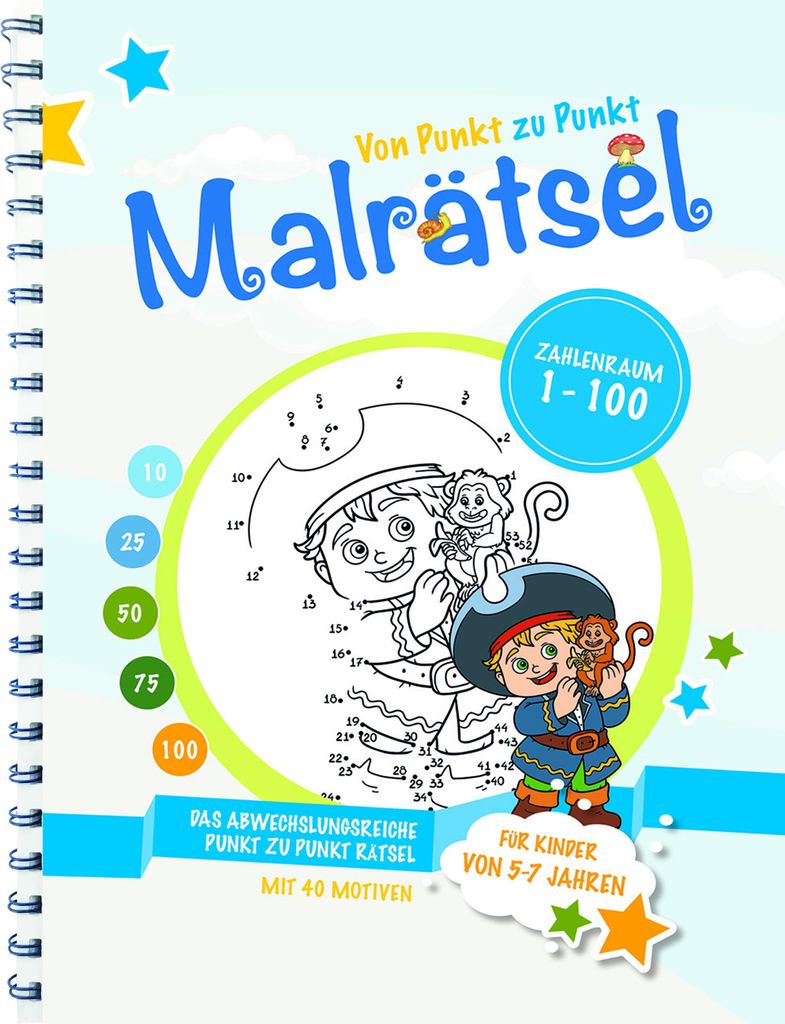 Von Punkt zu Punkt Malrätsel - 1 bis 100