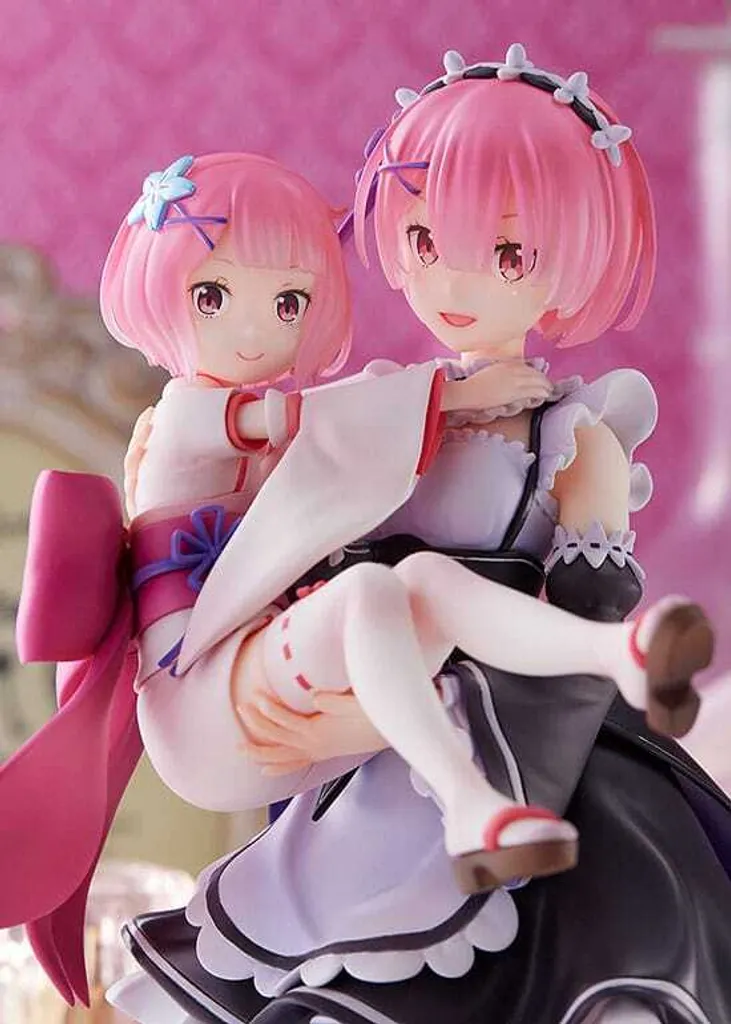 Figurine Décorative Re:Zero Ram & Childhood Ram 23 cm pour Vitrine