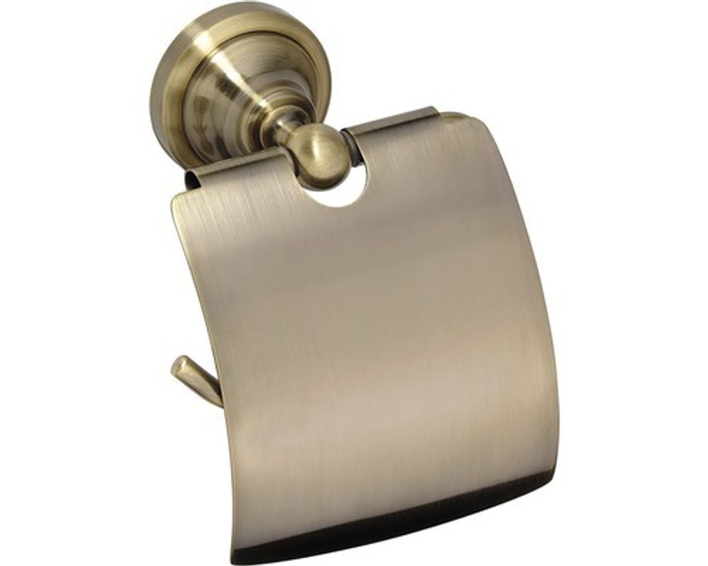 Toilettenabroller WC mit Deckel RETRO aus Messing 14x15x10 cm BEMETA