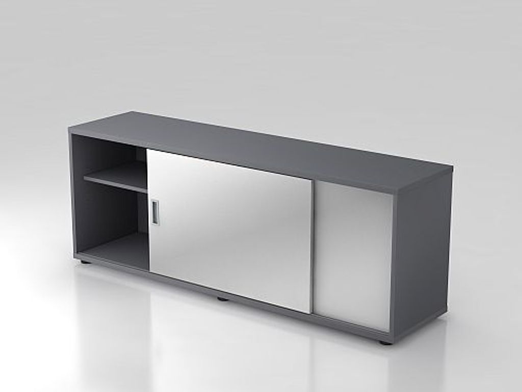 Büroschrank Sideboard Modell 1750 G/S = Graphit/Silber