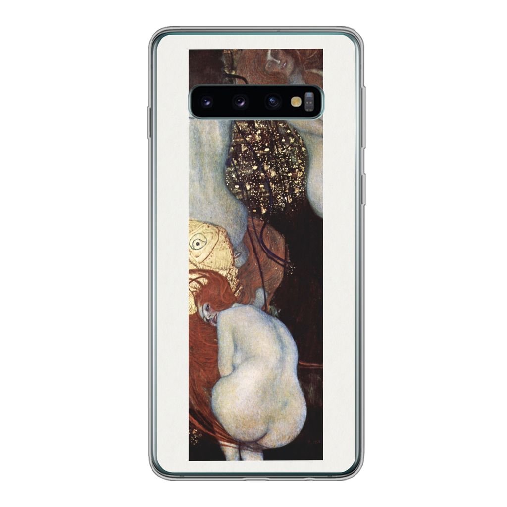 MuchoWow Handyhülle Schutzhülle Hülle für Samsung Galaxy S10 Goldfisch - Gustav Klimt Silikon Softcase Handy Hülle - Handytasche