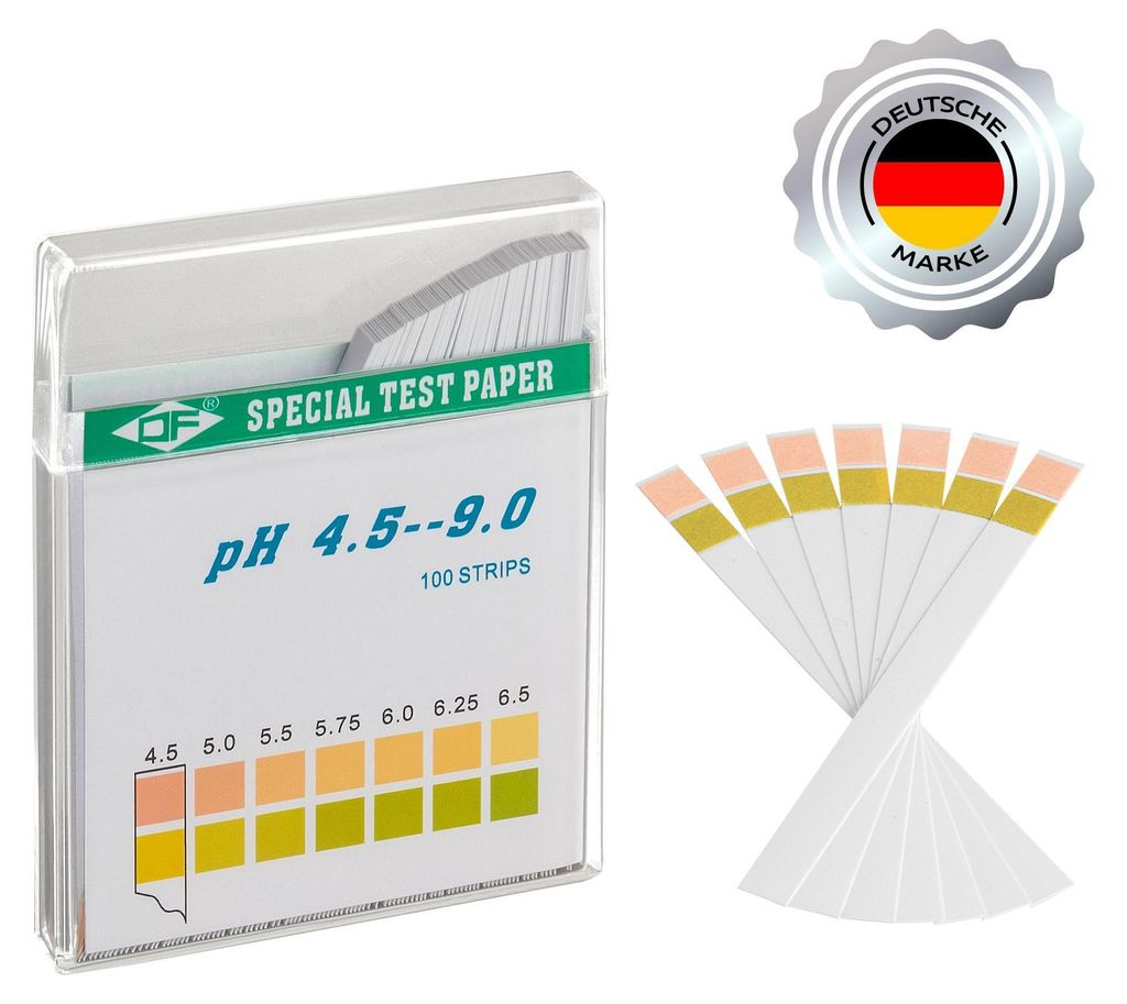 ECENCE pH Teststreifen 100 Stck, Lackmus Testpapier, Messbereich 4,5-9 Urin Teststreifen, Säuretes