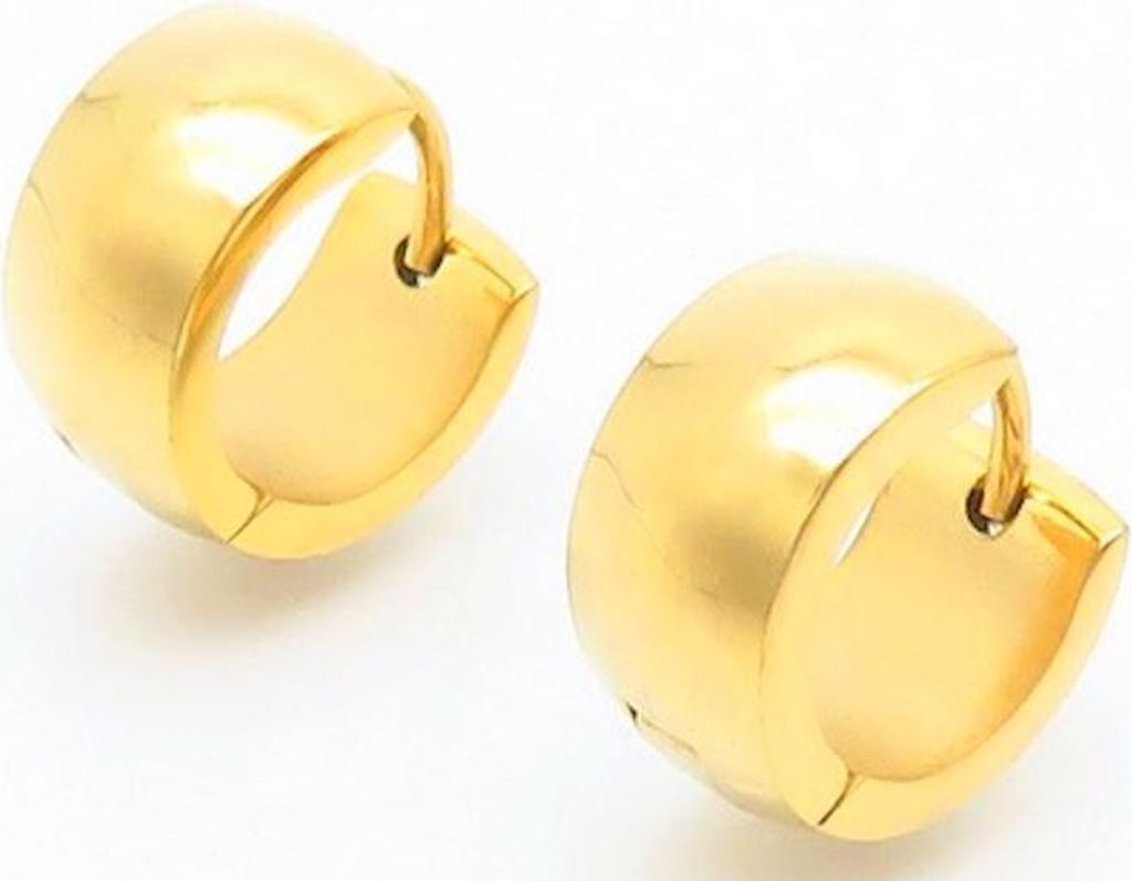 Creolen 7mm breit goldfarben aus Edelstahl Uni