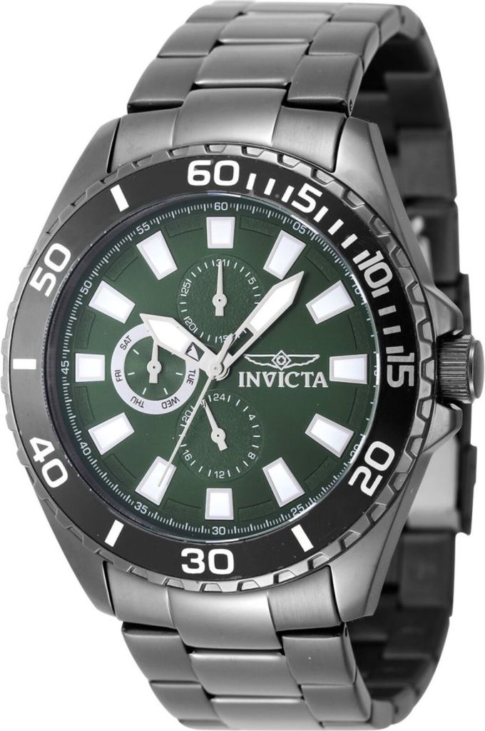 Invicta Pro Diver 29930 Herren uhr - Wasserdicht - Analog - Quarzuhrwerk - Edelstahl mit grünen zifferblat - 46mm