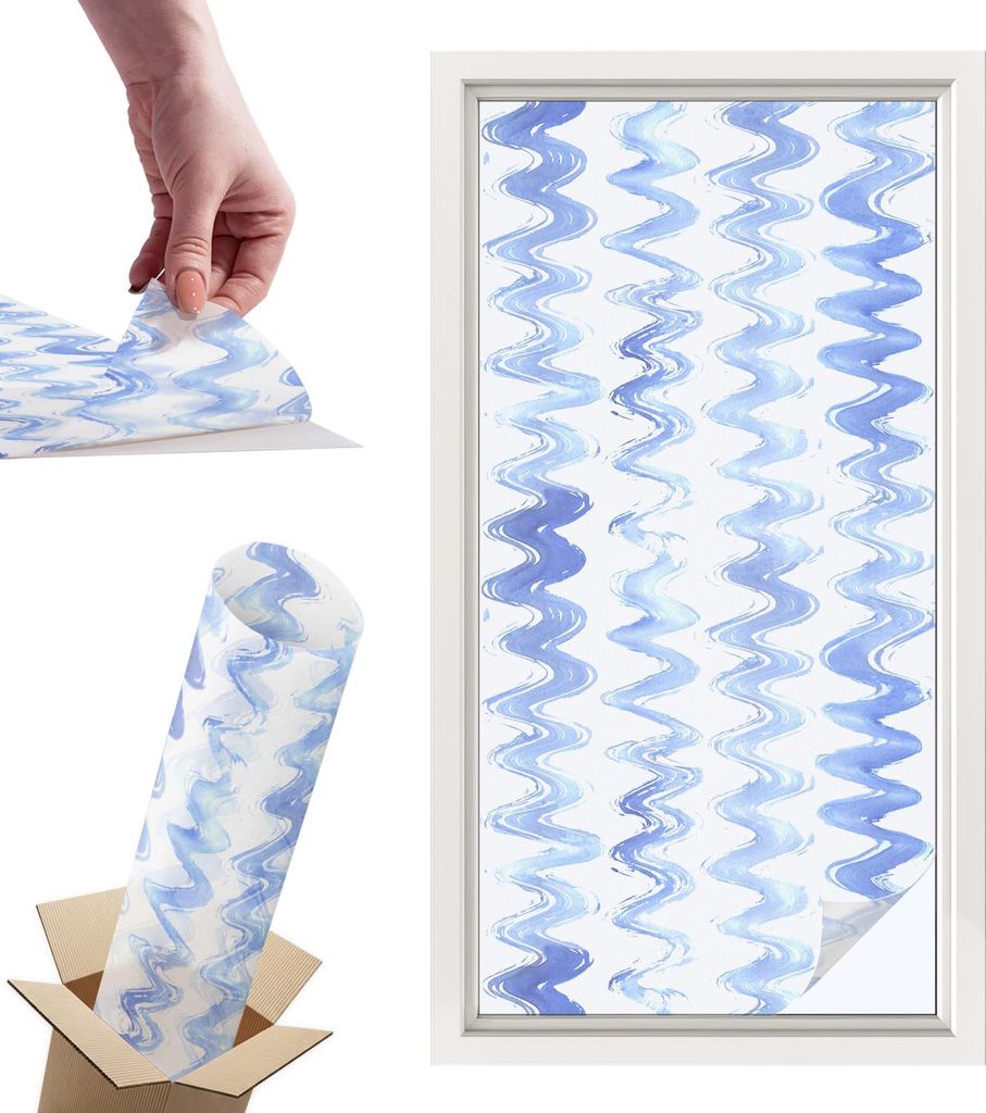 Buntglasfolie für Fenster – 100x50 cm – Stained-Glass-Fensterfolie, dekorativ & blickdicht – Selbstklebende Glasdekorfolie im Buntglas-Desig...