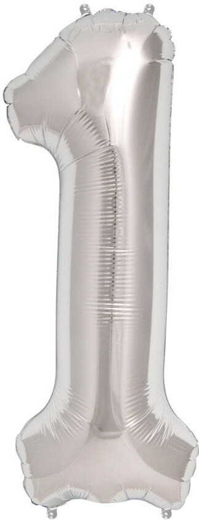 Folienballon Zahl 1 Silber