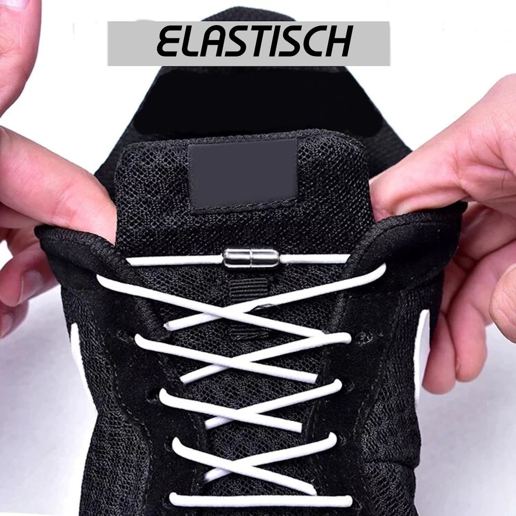 Braun Schnürsenkel mit Schnellverschluss Elastisch Schuhbänder Flach ohne Binden 