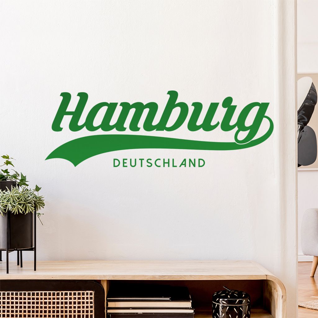 Hamburg Deutschland Wandtattoo Wandaufkleber Wall Sticker - Dekoration, Küche, Wohnzimmer, Schlafzimmer, Badezimmer