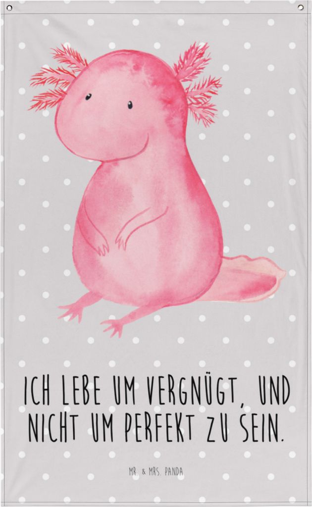 Mr. & Mrs. Panda Wandbild Axolotl Niedlich - Grau Pastell - Produktbild 