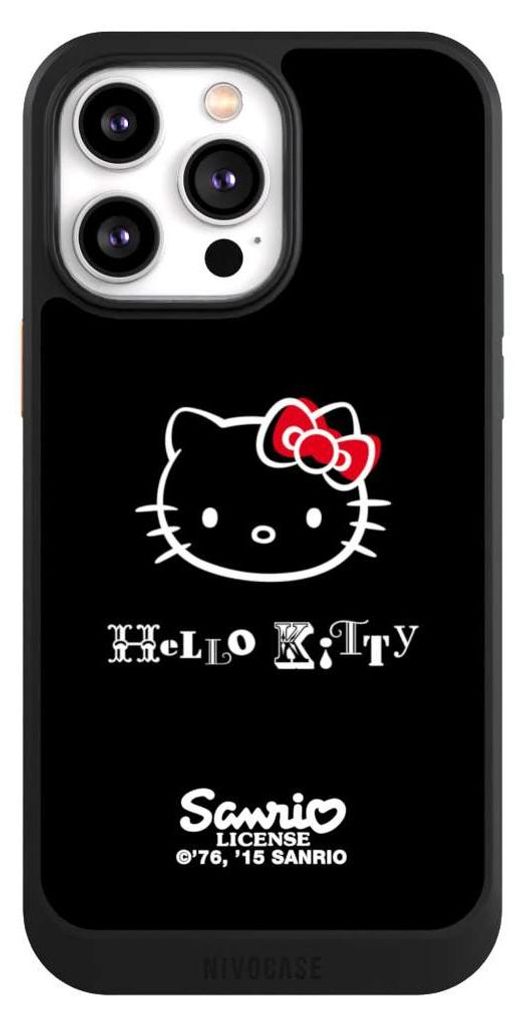 NIVOCASE Hülle für Apple iPhone 14 Pro Max Handyhülle NIVOcore Case Schwarz Fanartikel Hello Kitty Kawaii