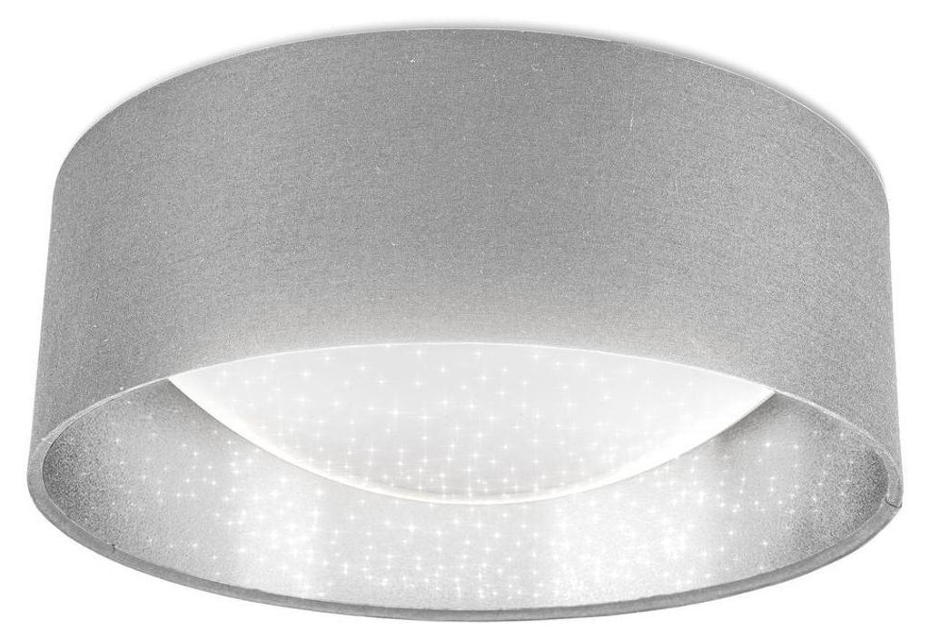 B.K.Licht Plafonnier étoile gris argenté, platine LED 12W Image du produit 