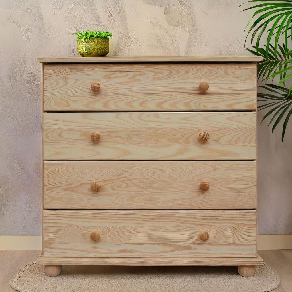 Kommode Kiefer massiv Vollholz natur Junco 138 – Abmessung 82 x 80 x 42 cm (H x B x T)