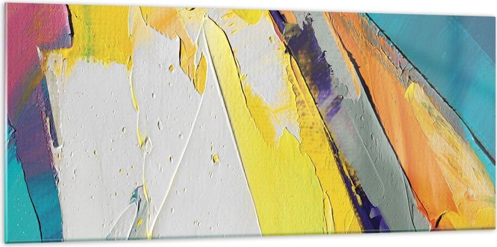Bilder auf glas - Einteilig - Deadlock Farben dreidimensional - 120x50cm - Glasbilder - Wandbilder - Bilder - Wanddekoration aus Glas - Glas Bilder...