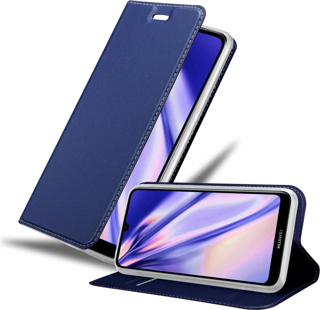 Cadorabo Handyhülle für Huawei Y6 2019 Schutz Hülle in Blau Cover Etui Book Case Booklet