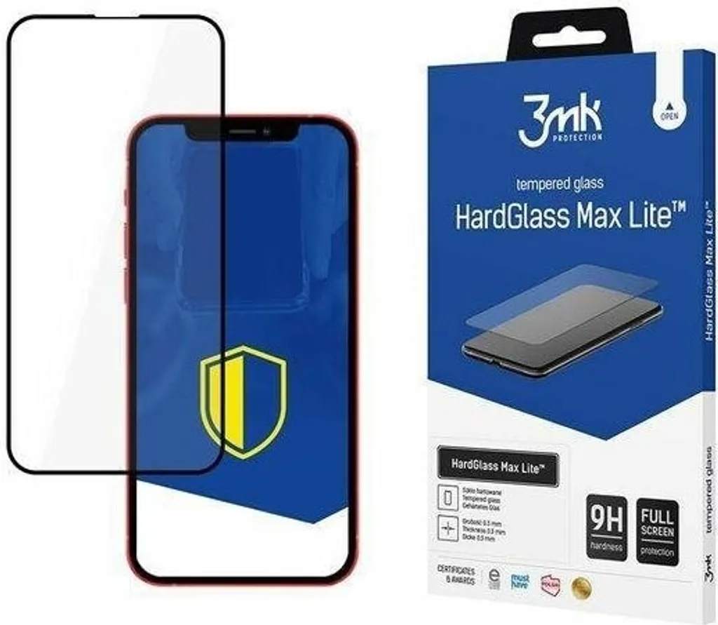 Vetro Temperato 3MK iPhone 13 13 Pro 14 HardGlass Max Lite Nero