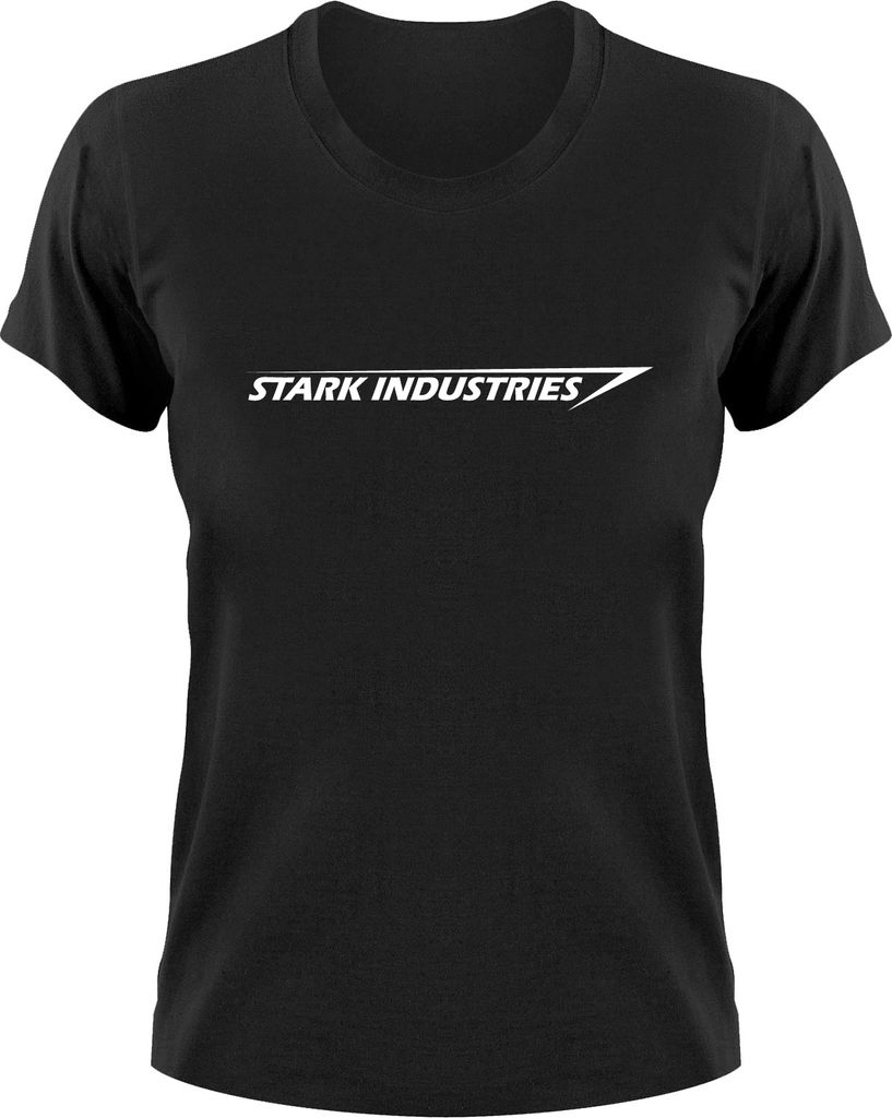 Styletex23 T-Shirt Stark Industries Logo, Iron Man, Damen schwarz, XL
