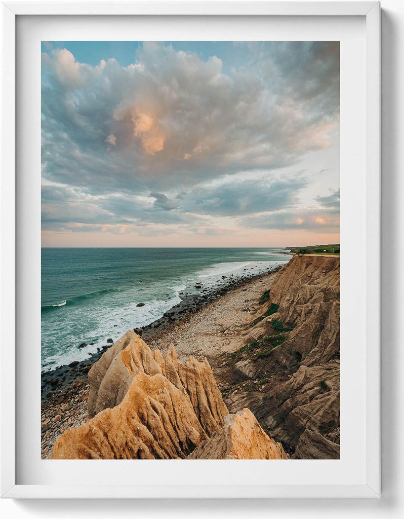 Sommer Meereslandschaft Himmel und Meer– Wandbild mit Rahmen – Gerahmtes Bild – Wanddekoration – 60x80 cm – Weiß Rahmen