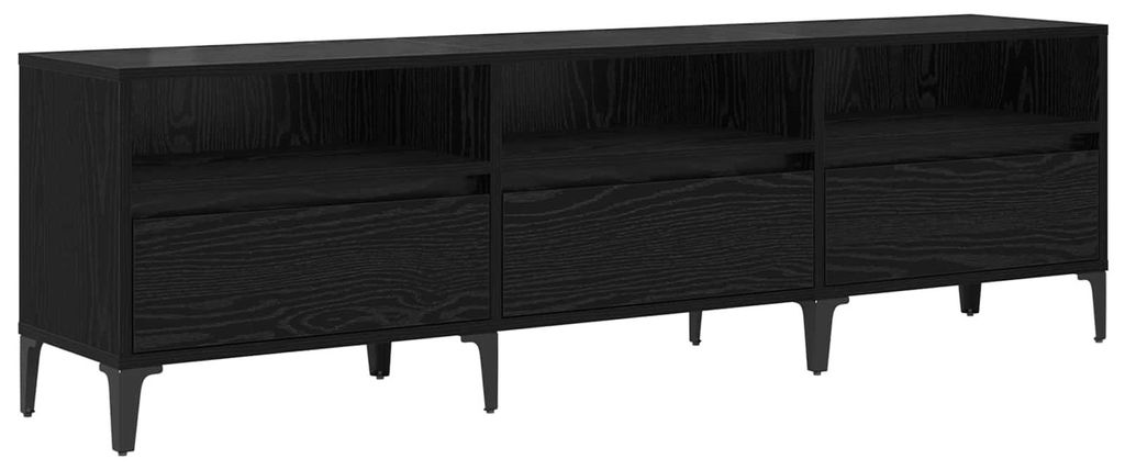 TV-Schränk mit Schubladen Schwarz Eichen-Optik 150 x 30 x 45 cm