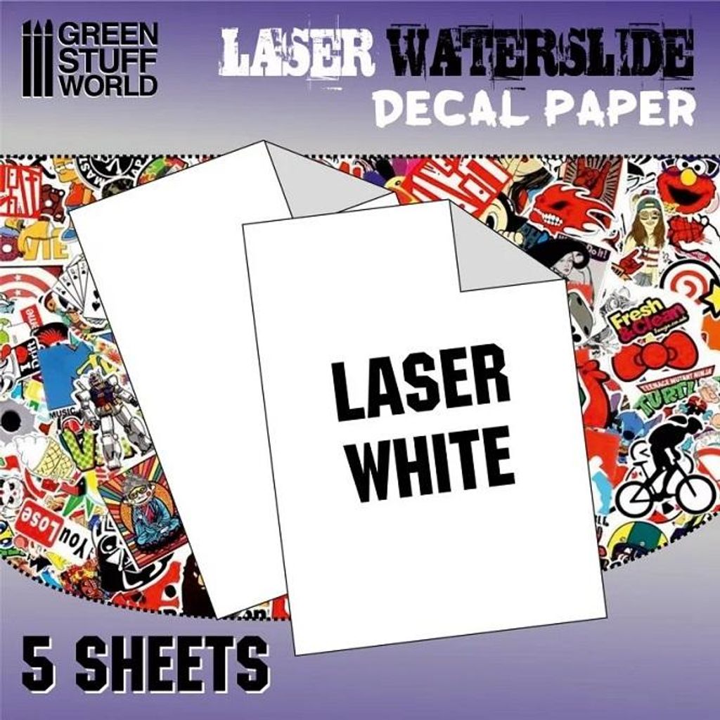 Green Stuff World GSW10069 - Waterslide Decals - Laser White - Neu