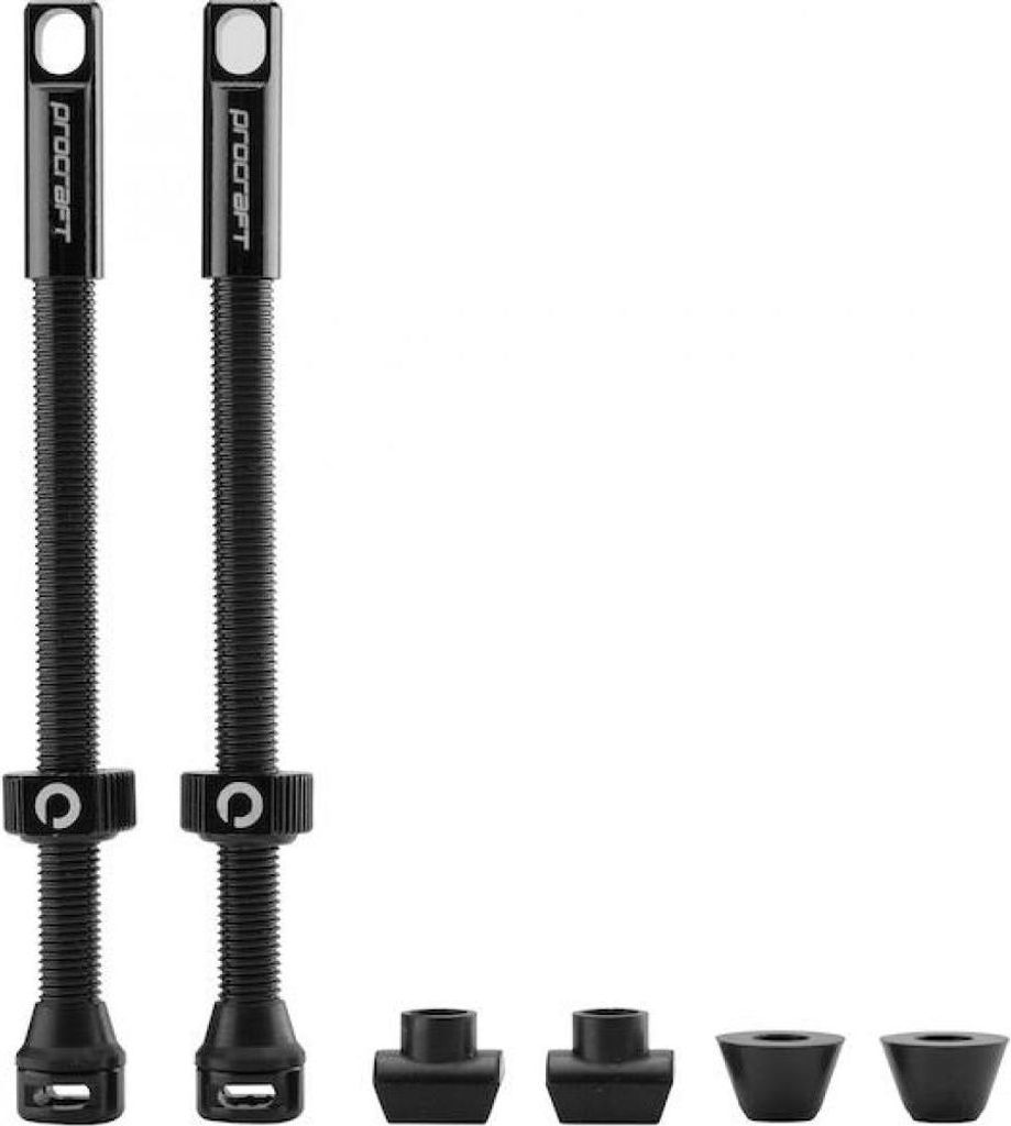 Procraft Tubeless-Ventile Procraft 80 mm Schwarz - leichtes Alu-Ventil für Tu...