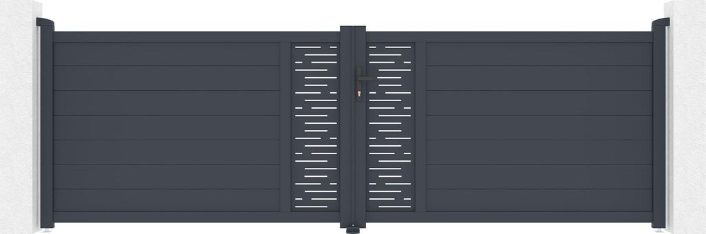 Flügeltor 4m ARLBERG H.120cm Aluminium + RANGER B150 Motorisierung