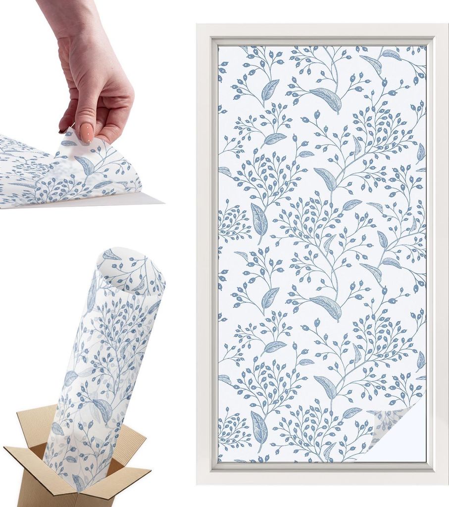 Buntglasfolie für Fenster – 100x50 cm – Stained-Glass-Fensterfolie, dekorativ & blickdicht – Selbstklebende Glasdekorfolie im Buntglas-Desig...