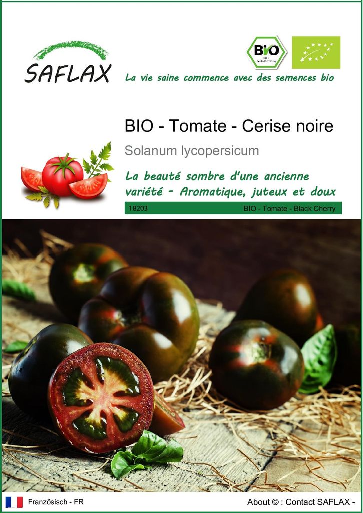 SAFLAX  -- Tomate - Cerise noire - 10 graines - Solanum Image du produit 