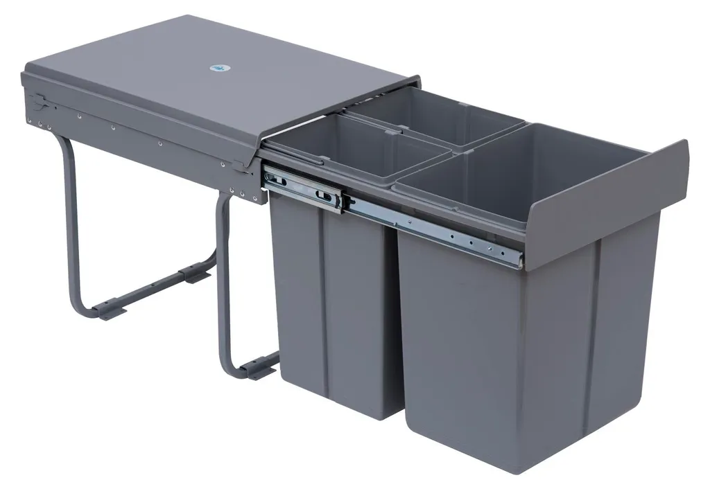 Poubelle tri sélectif coulissante 40L : éliminez odeurs et encombrement