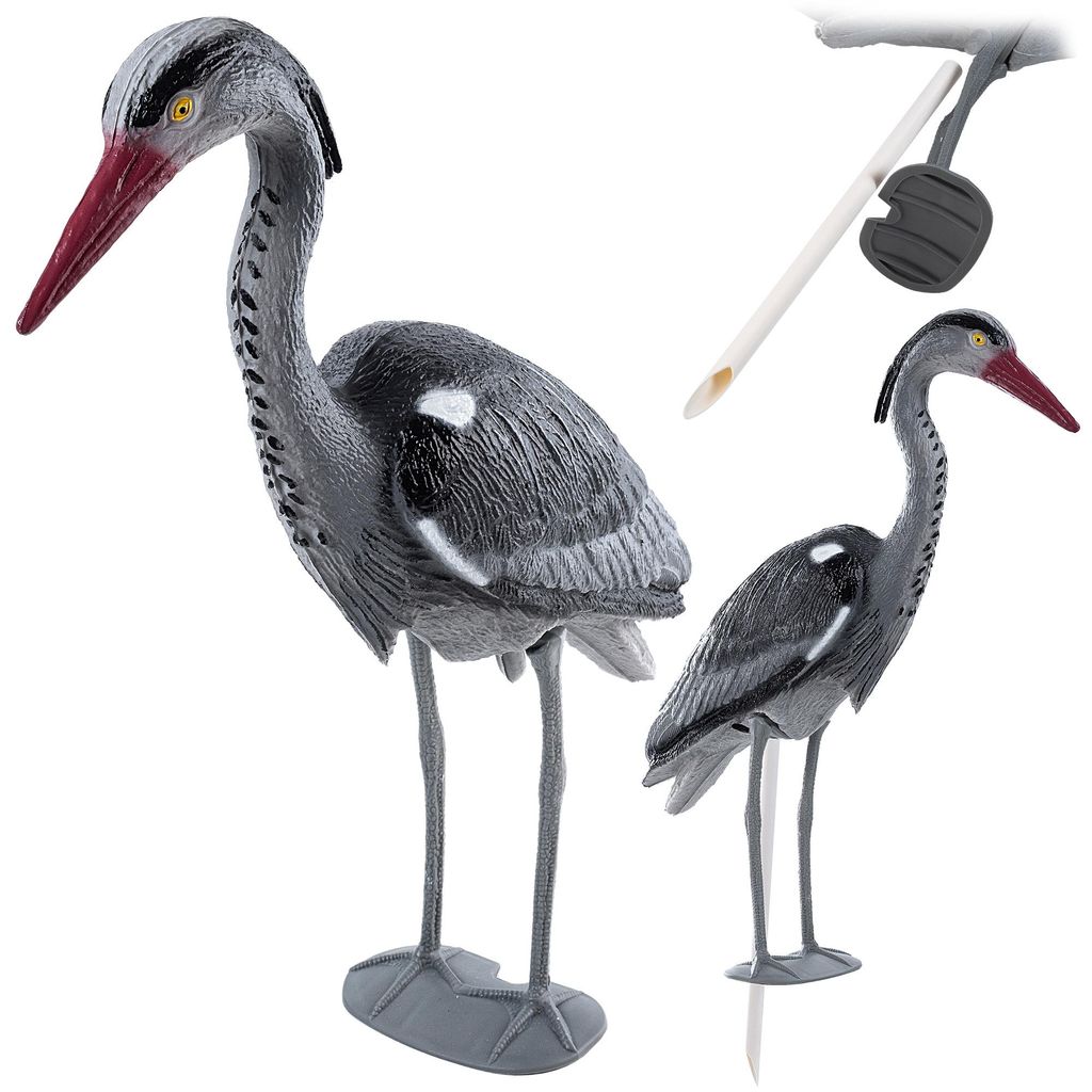 KADAX Gartenfigur Figur Gartendeko Reiher Deko groß 70cm XXL
