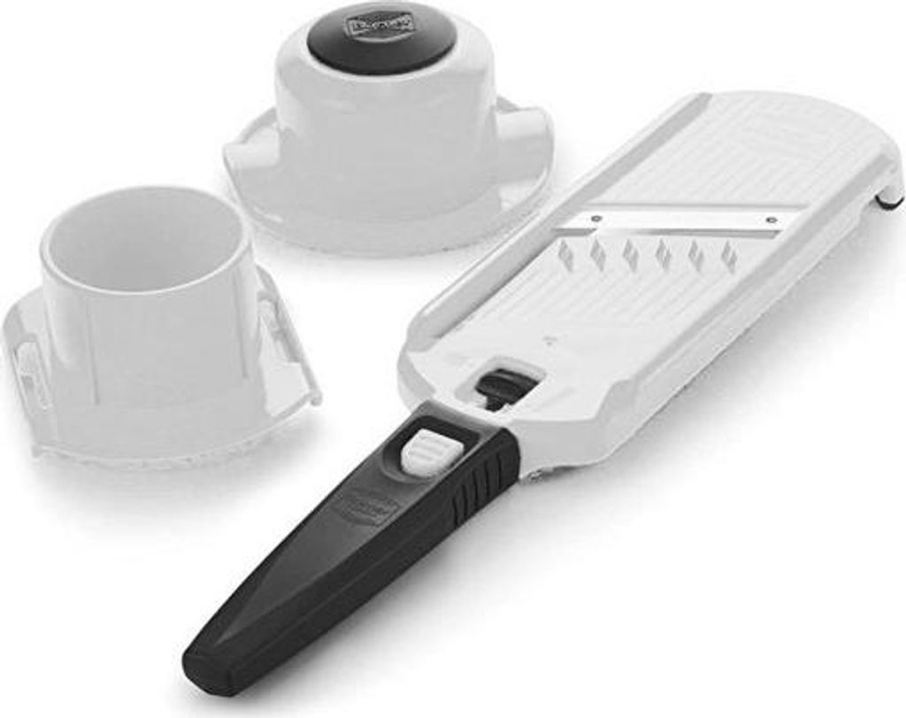 Börner Gemüseschneider-Set, Multifunktional mit Sicherheitsgriff, Weiß, BPA-frei, Edelstahlklingen