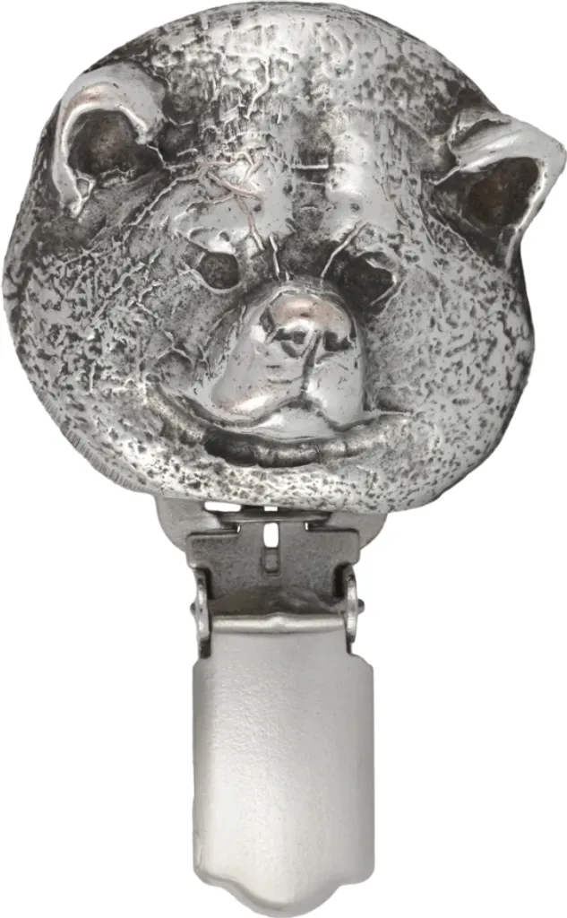 Spilla Porta Numero Akita Inu per Expo Canina: Art-Dog Silver Edition